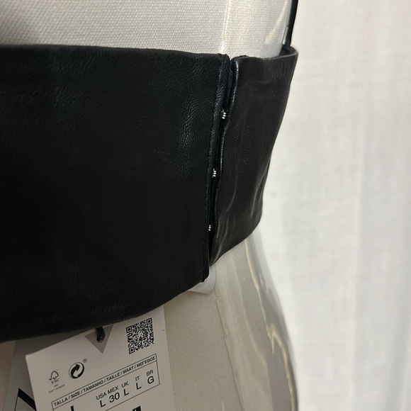 NWT LEATHER ZARA CROP TOP LARGE - Picture 6 of 9
